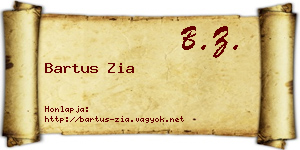 Bartus Zia névjegykártya